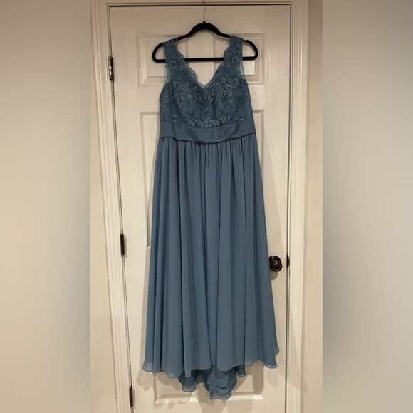 Azazie Gertrude Dress Steel Blue Custom Size - Picture 4 of 7